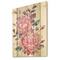 Designart - Pink Retro Flowers With Blue Leaves - Traditional Print on Natural Pine Wood